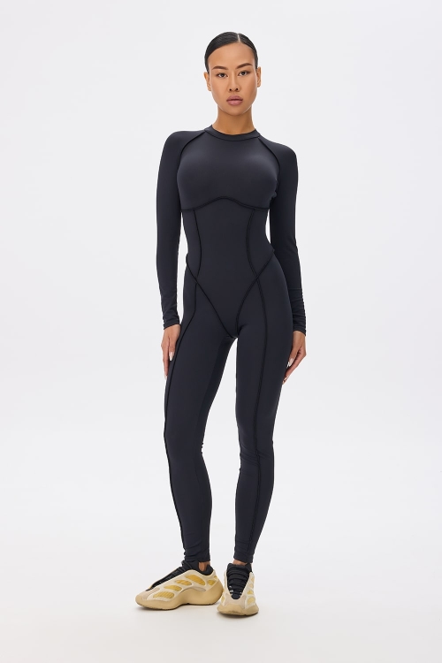 Majestic Black Long Sleeve Jumpsuit