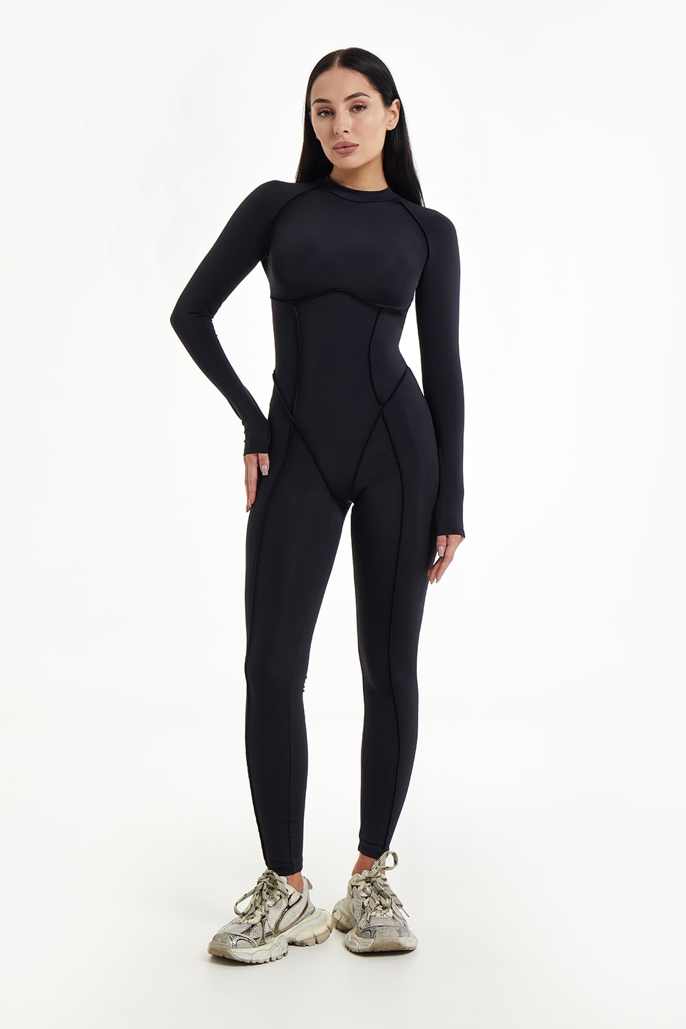 Majestic Black Long Sleeve Jumpsuit
