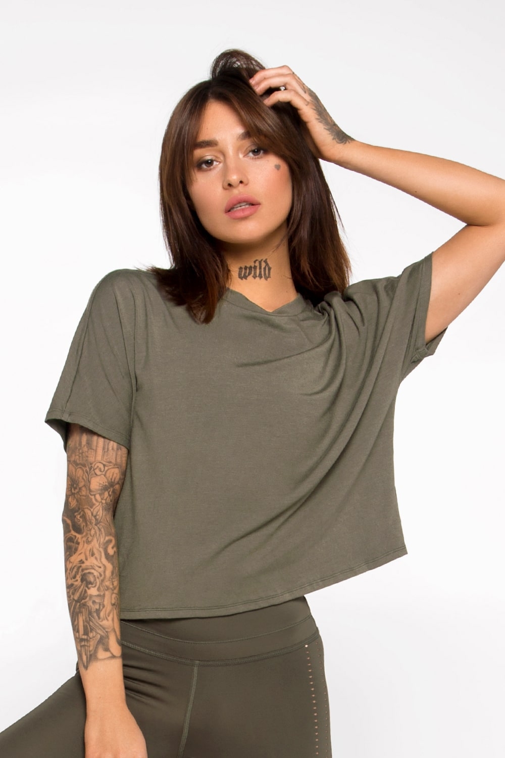 DF Original Oversize Long Olive T-shirt