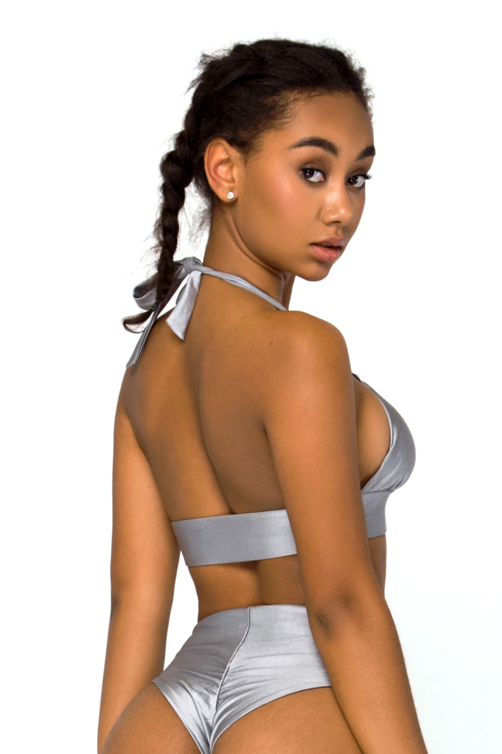 Top Silver separate swimwear designed for fitness swimsuit with top from df