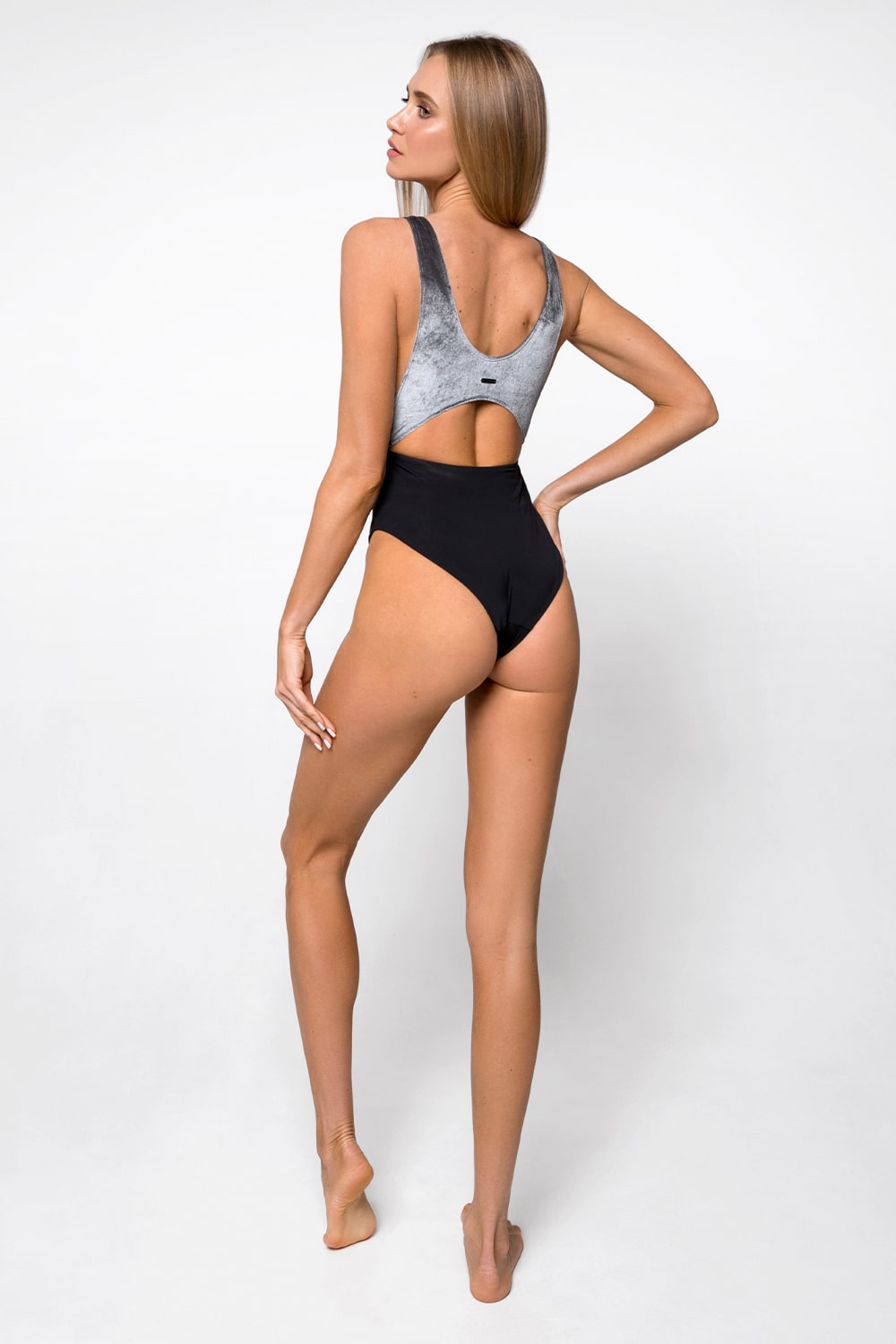 Velvet Silver One-Piece Swimsuit sports swimwear designed for fitness piecework swimsuit by df